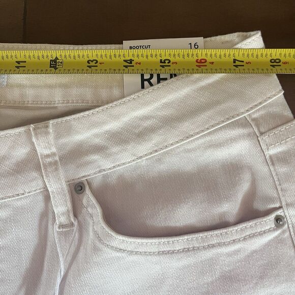 NWT RFM MIA Raw Hem Bootcut Cropped Jeans Tummy Control Off White Size 16 NEW - Picture 13 of 16